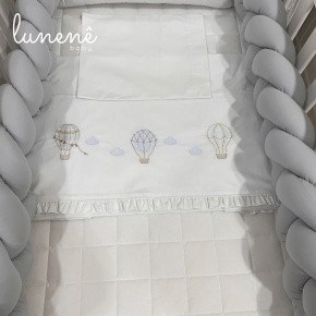 Lençol de Berço 03 Peças Urso Aviador 200 Fios 4578