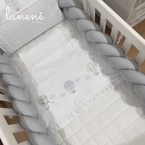 Lençol de Berço 03 Peças Urso Aviador 200 Fios 4578