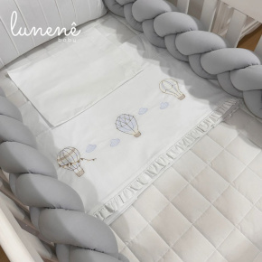 Lençol de Berço 03 Peças Urso Aviador 200 Fios 4578