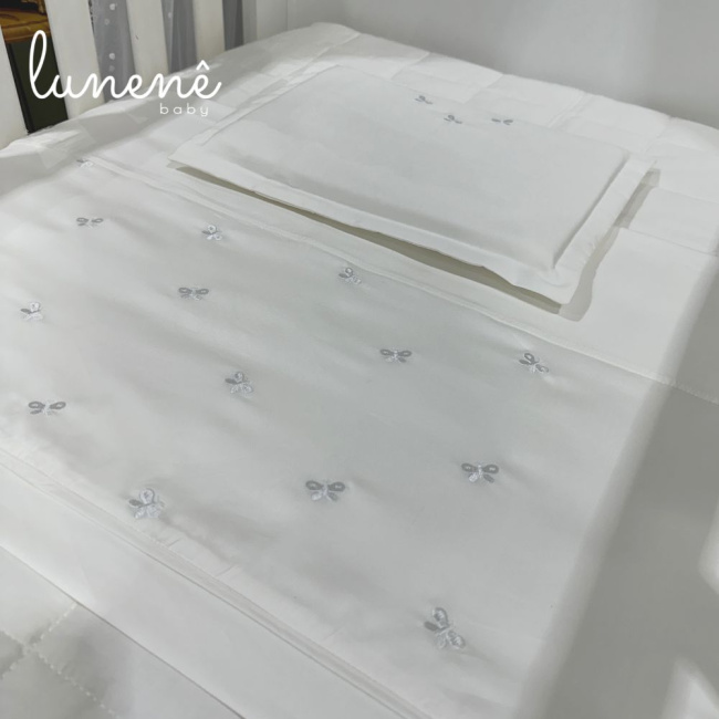 Lençol de Berço 03 Peças White Baby 400 Fios 4309