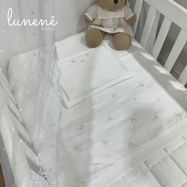 Lençol de Berço 03 Peças White Baby 400 Fios 4309