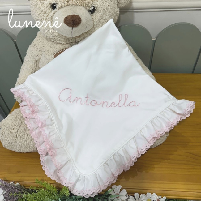 Manta Maternidade com Forro Castelli Rosa 400 Fios 4583