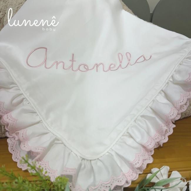 Manta Maternidade com Forro Castelli Rosa 400 Fios 4583