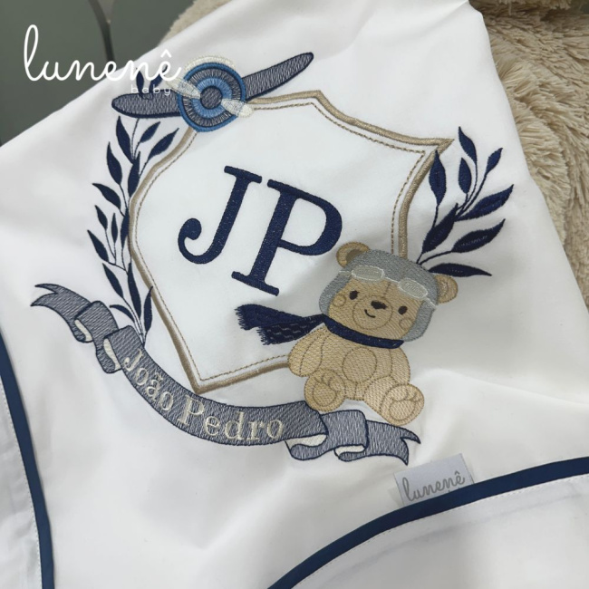 Manta Maternidade Personale Baby 400 Fios Ursinho Aviador 4577