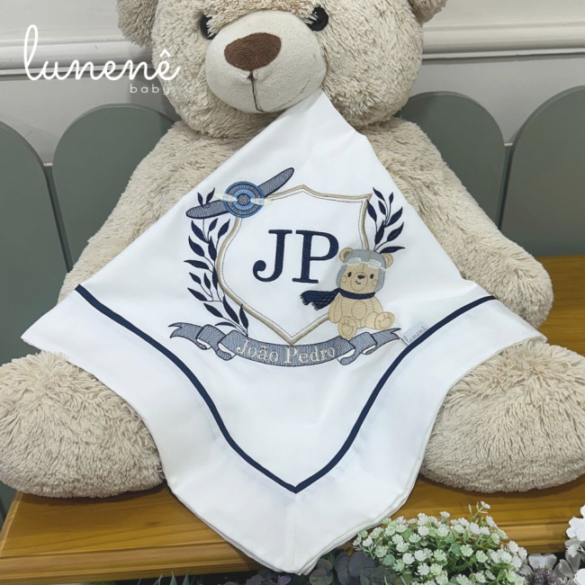 Manta Maternidade Personale Baby 400 Fios Ursinho Aviador 4577