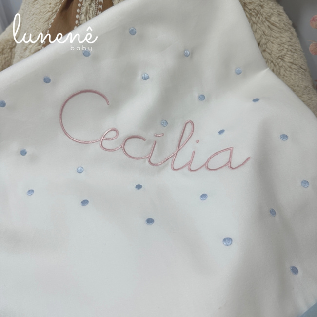 Manta Maternidade Personalizada 400 fios Laços de Cecília 4683