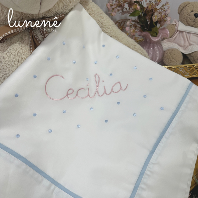 Manta Maternidade Personalizada 400 fios Laços de Cecília 4683