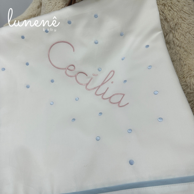 Manta Maternidade Personalizada 400 fios Laços de Cecília 4683