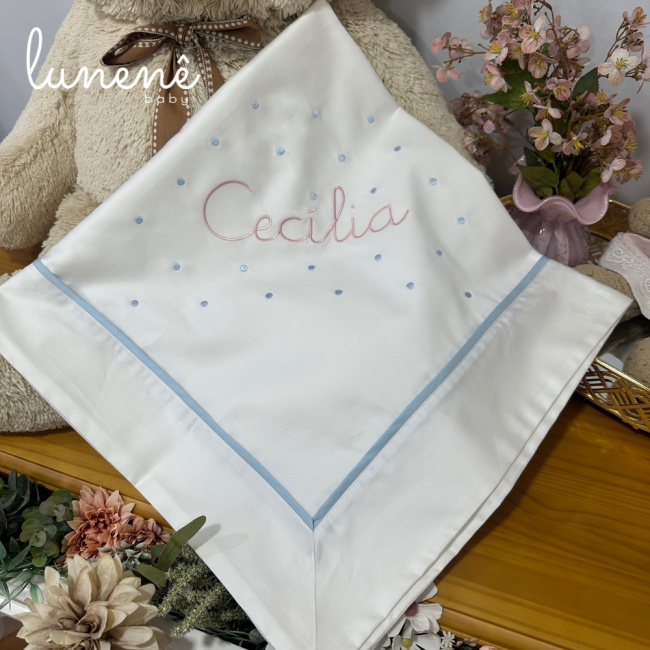 Manta Maternidade Personalizada 400 fios Laços de Cecília 4683