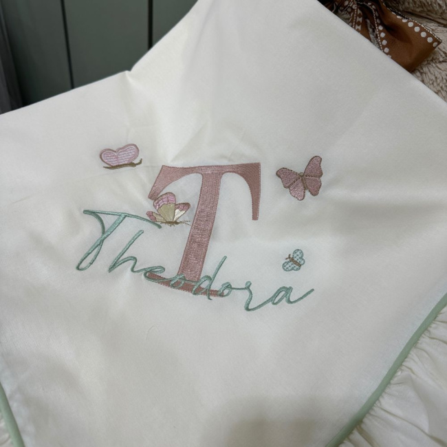 Manta Maternidade Personalizada Borboletas Personale Baby 140 Fios