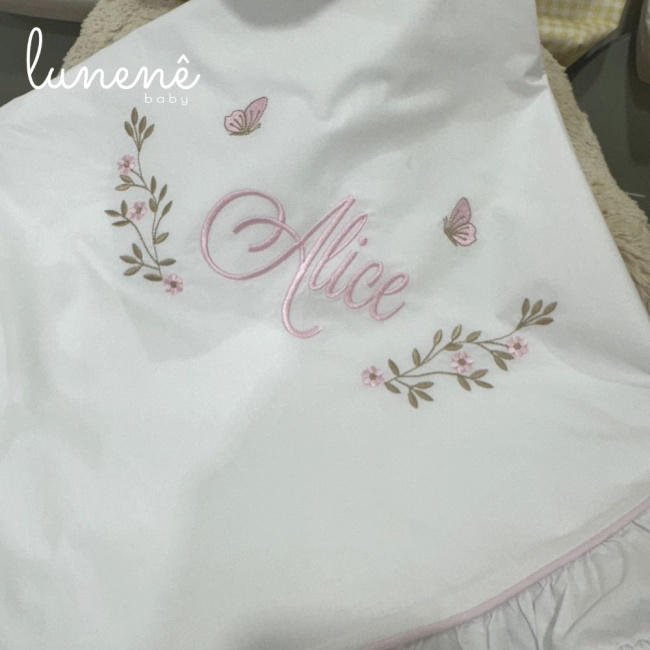 Manta Maternidade Personalizada Jardim Encantado 200 Fios 4556