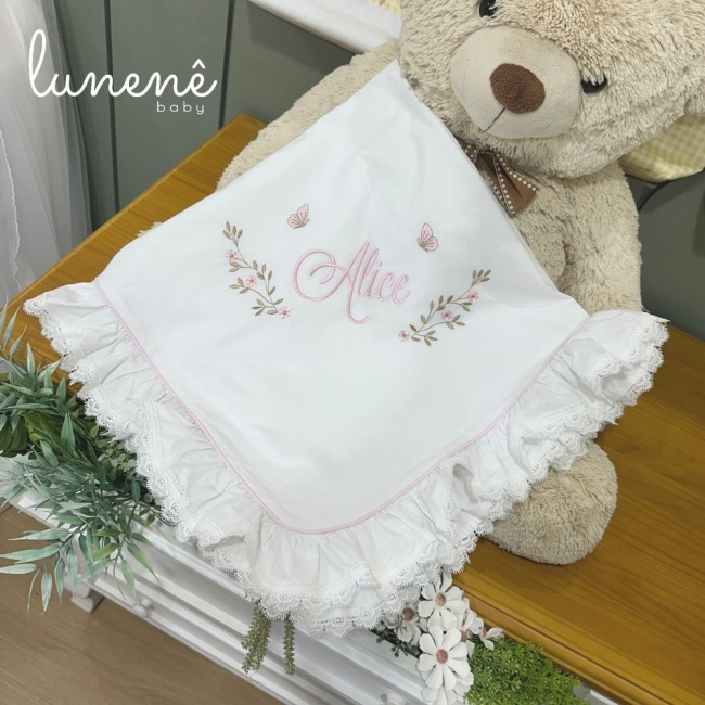 Manta Maternidade Personalizada Jardim Encantado 200 Fios 4556