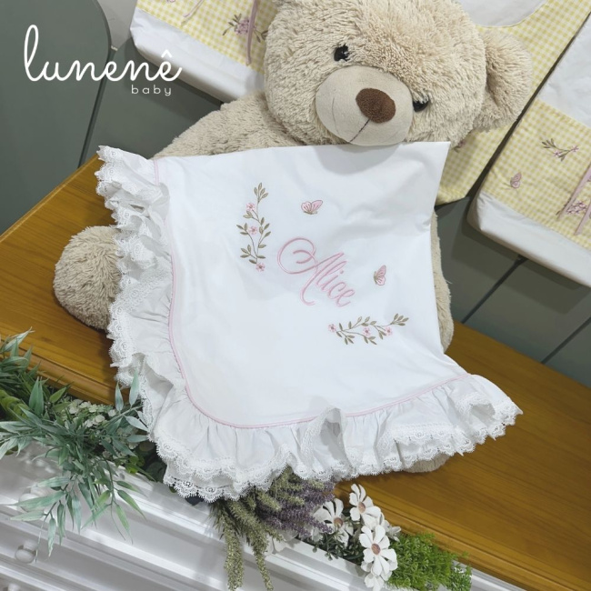 Manta Maternidade Personalizada Jardim Encantado 200 Fios 4556