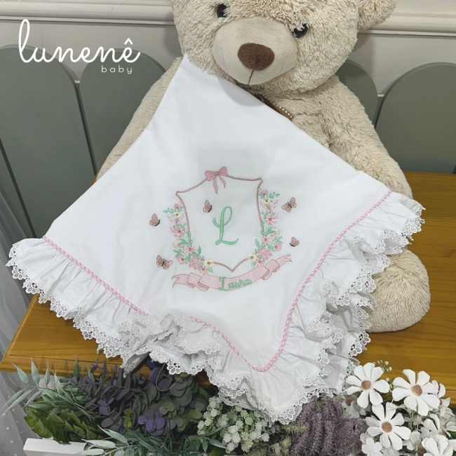 Manta Maternidade Personalizada Jardim Encantado 200 Fios 4587