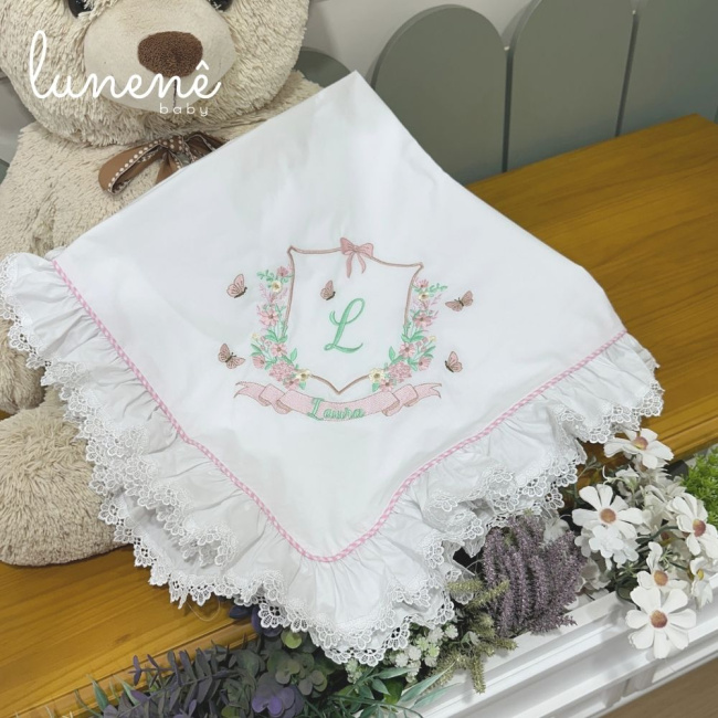 Manta Maternidade Personalizada Jardim Encantado 200 Fios 4587