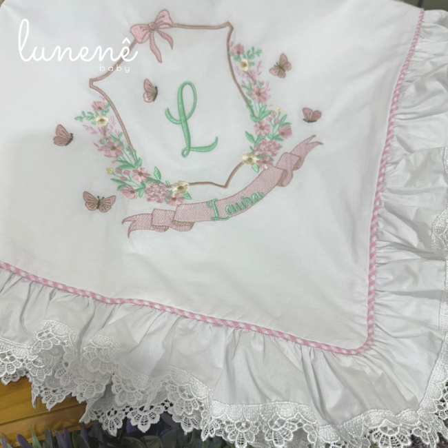 Manta Maternidade Personalizada Jardim Encantado 200 Fios 4587