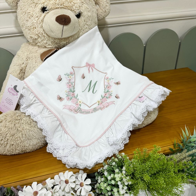 Manta Maternidade Personalizada nome Maria Alice 200 Fios