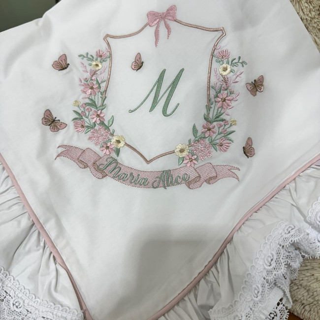 Manta Maternidade Personalizada nome Maria Alice 200 Fios