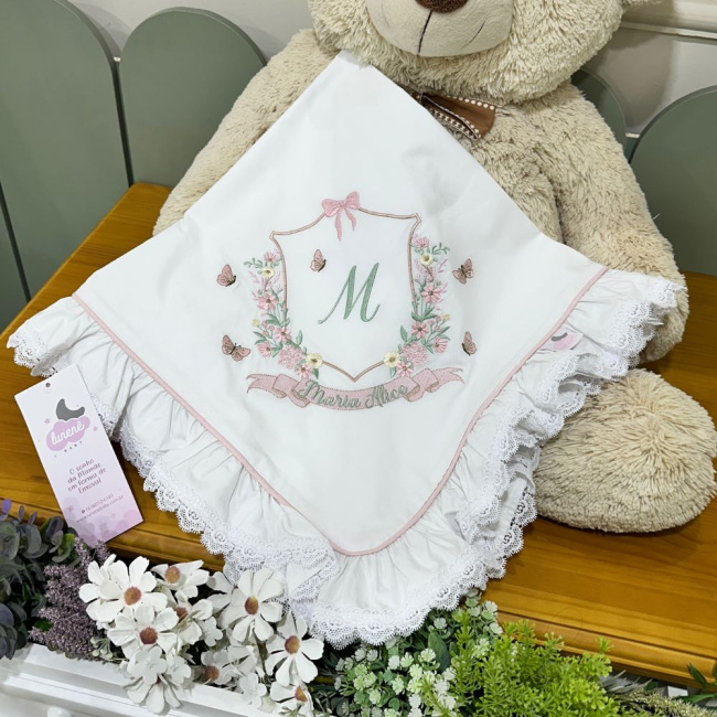 Manta Maternidade Personalizada nome Maria Alice 200 Fios