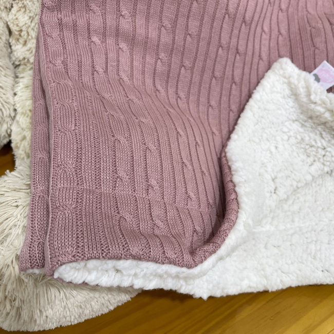 Manta Soft com Tricô Teracota Lunene Baby