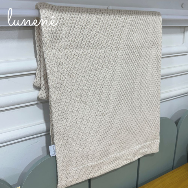 Manta Tricô Colméia Lunenê Baby Castelli Caqui 400 Fios 4579