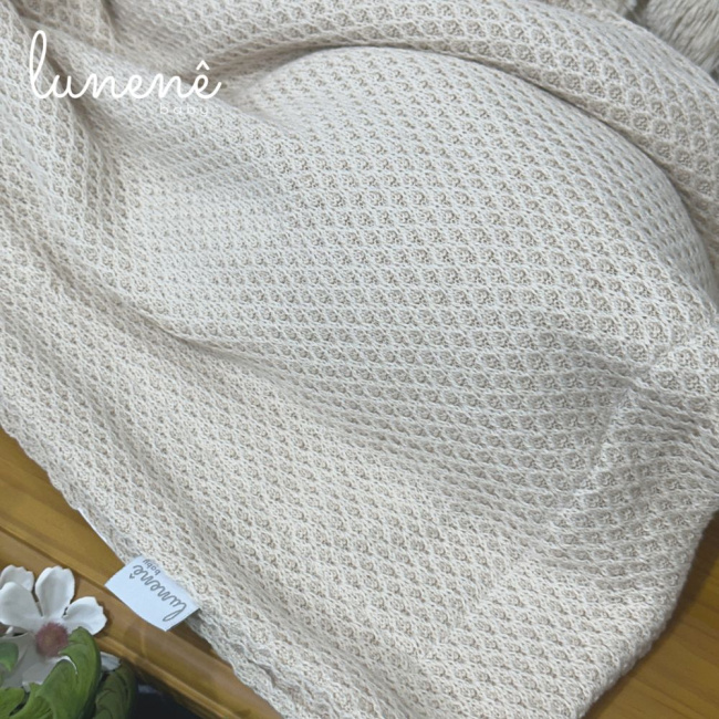 Manta Tricô Colméia Lunenê Baby Castelli Caqui 400 Fios 4579