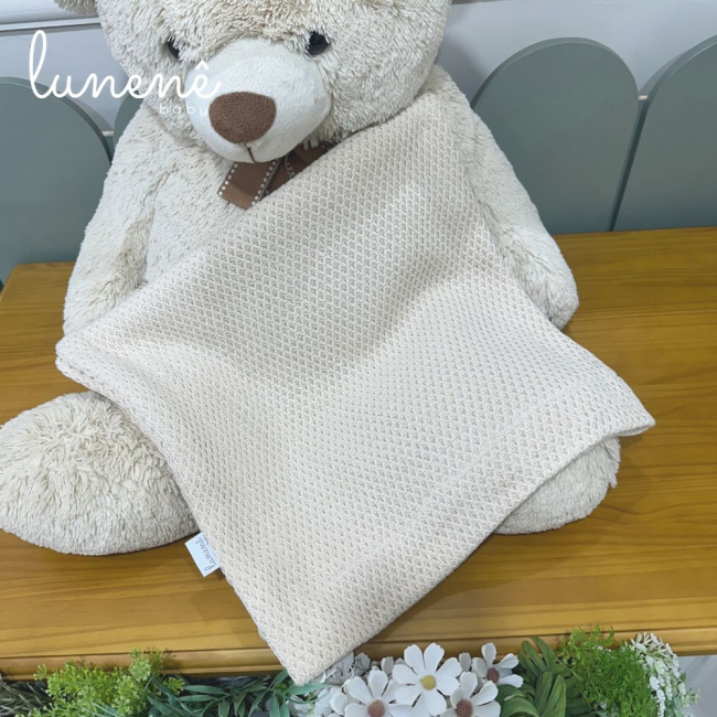 Manta Tricô Colméia Lunenê Baby Castelli Caqui 400 Fios 4579