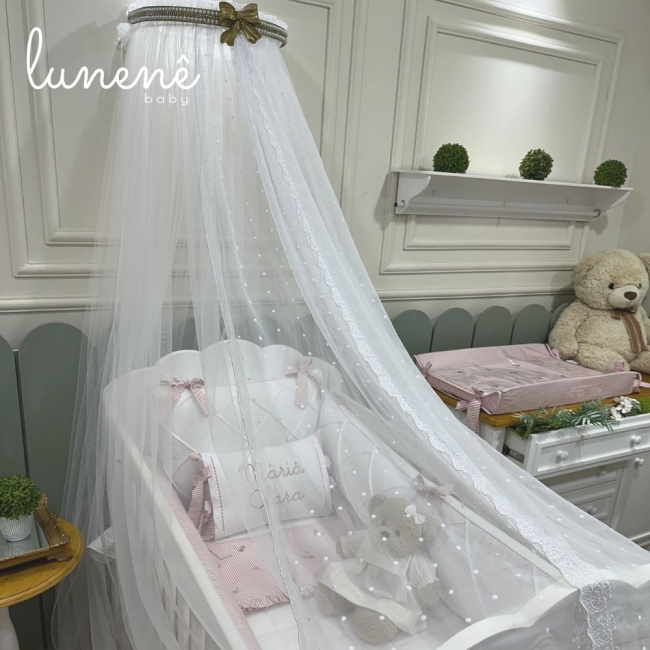 Mosquiteiro Dossel Tully Cerejinha Rose 200 Fios 4568