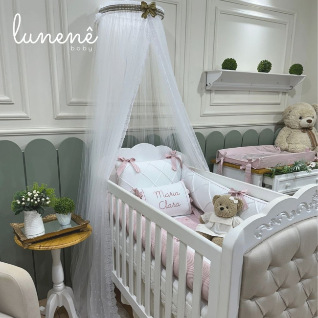 Mosquiteiro Dossel Tully Cerejinha Rose 200 Fios 4568