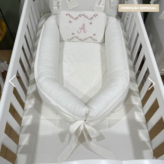 Ninho Baby 02 peças Capri Baby 200 Fios com a Inicial A 4506