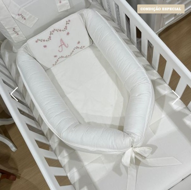 Ninho Baby 02 peças Capri Baby 200 Fios com a Inicial A 4506