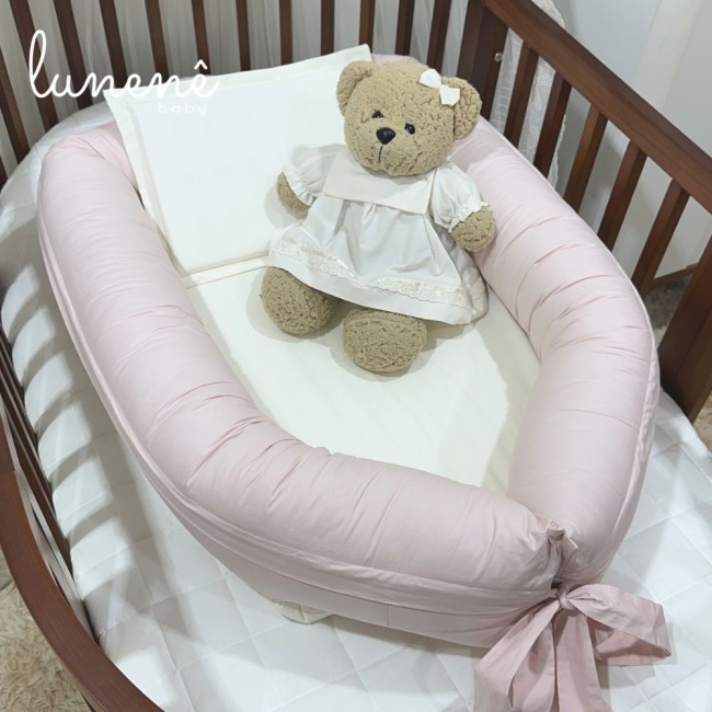 Ninho Baby 02 peças Lunenê Baby Percal Rose e Bege 5520