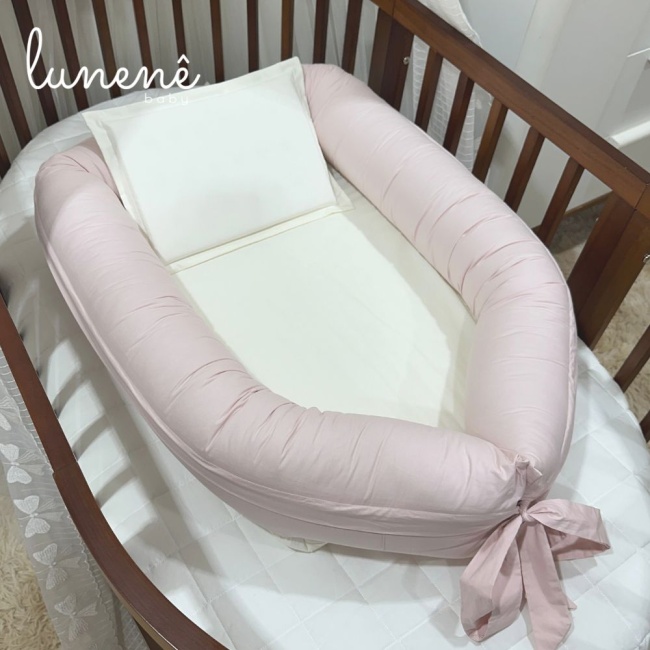 Ninho Baby 02 peças Lunenê Baby Percal Rose e Bege 5520