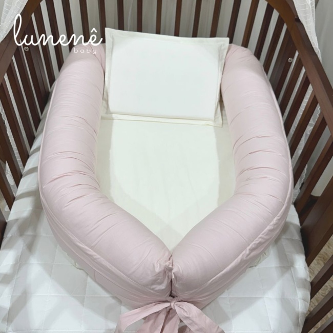 Ninho Baby 02 peças Lunenê Baby Percal Rose e Bege 5520
