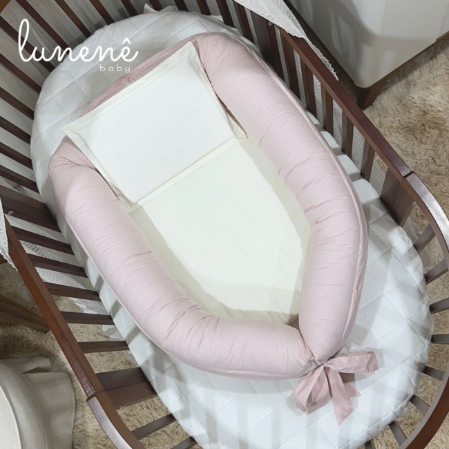 Ninho Baby 02 peças Lunenê Baby Percal Rose e Bege 5520