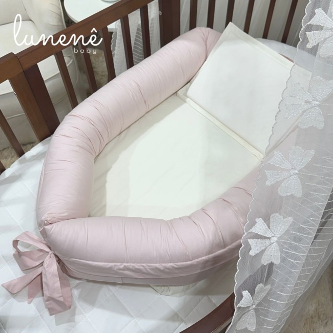 Ninho Baby 02 peças Lunenê Baby Percal Rose e Bege 5520