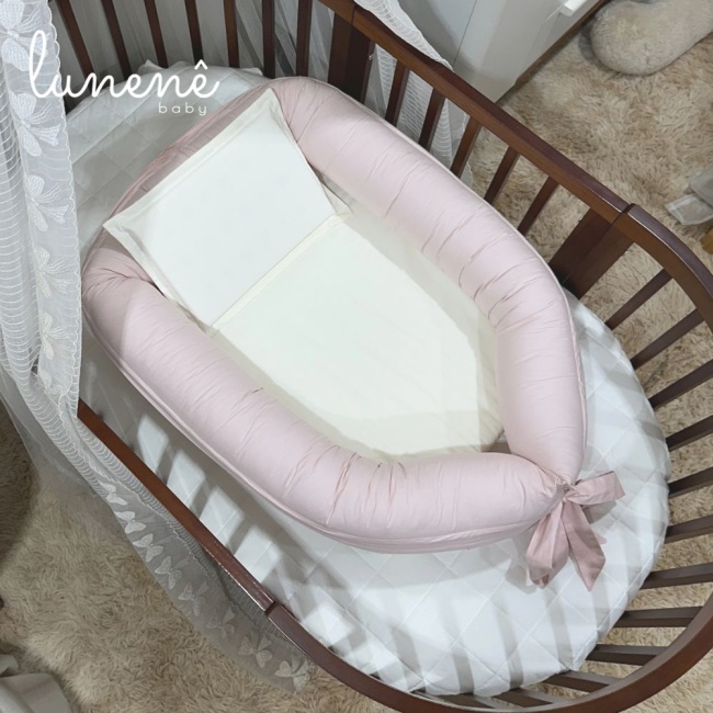 Ninho Baby 02 peças Lunenê Baby Percal Rose e Bege 5520
