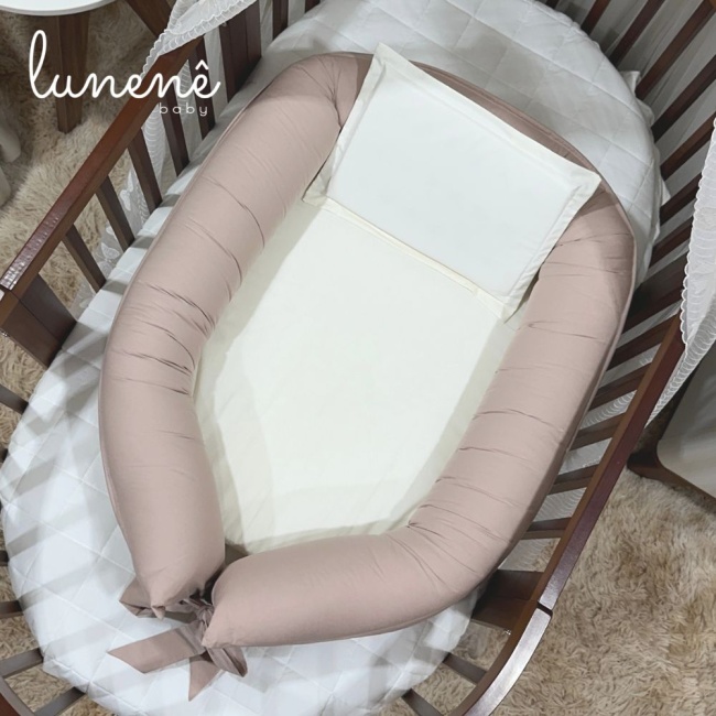 Ninho Baby 02 peças Lunenê Baby Percal Terracota e Bege 5519