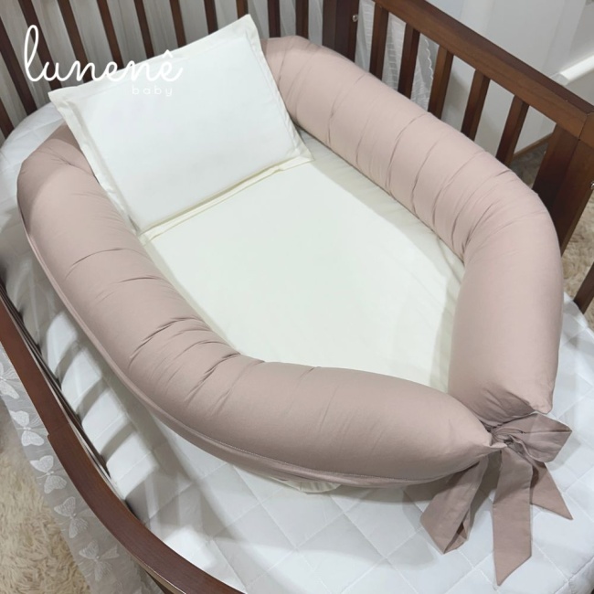 Ninho Baby 02 peças Lunenê Baby Percal Terracota e Bege 5519