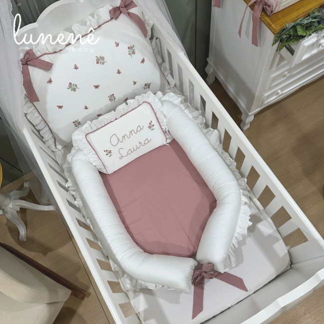 Ninho Baby 02 peças Personalizado Piquezinho Floral 400 Fios 4528