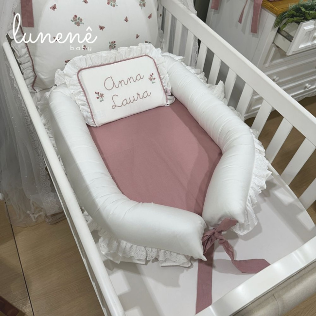 Ninho Baby 02 peças Personalizado Piquezinho Floral 400 Fios 4528