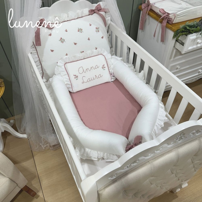 Ninho Baby 02 peças Personalizado Piquezinho Floral 400 Fios 4528