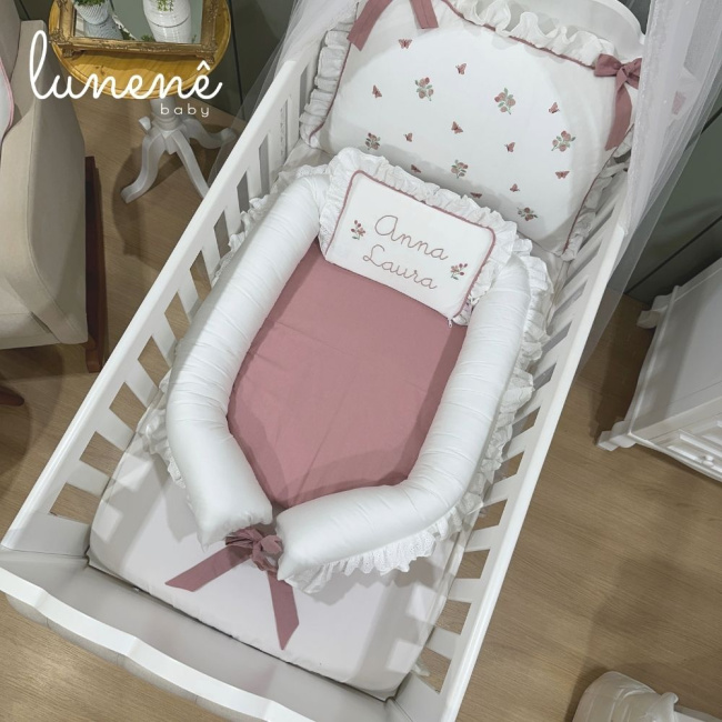 Ninho Baby 02 peças Personalizado Piquezinho Floral 400 Fios 4528