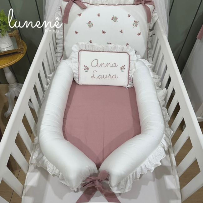 Ninho Baby 02 peças Personalizado Piquezinho Floral 400 Fios 4528