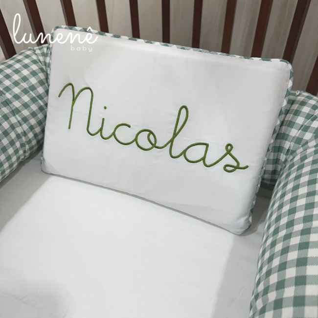 Ninho Baby 02 peças Xadrez Verde 200 Fios 4547