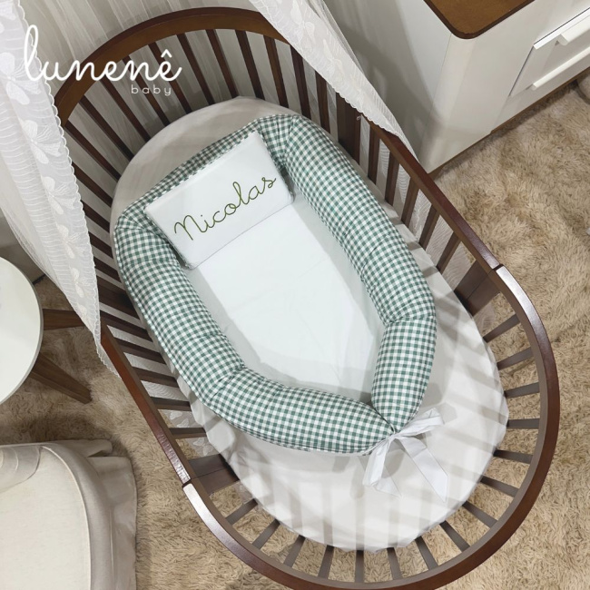 Ninho Baby 02 peças Xadrez Verde 200 Fios 4547