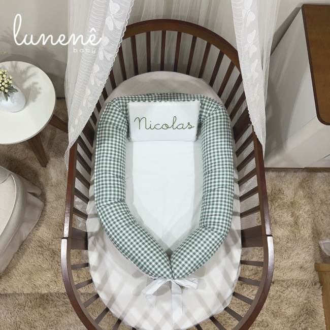 Ninho Baby 02 peças Xadrez Verde 200 Fios 4547