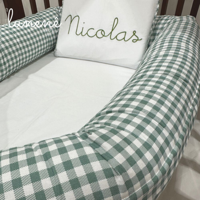 Ninho Baby 02 peças Xadrez Verde 200 Fios 4547