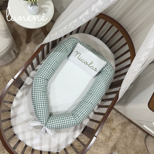Ninho Baby 02 peças Xadrez Verde 200 Fios 4547
