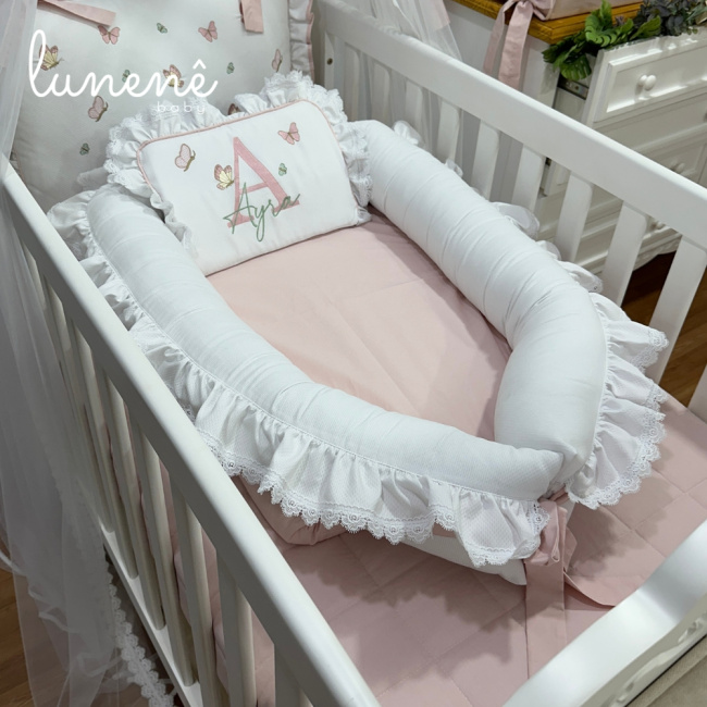 Ninho Redutor de Berço Personalizado 02 Peças Borboleta Ayra Baby 4680
